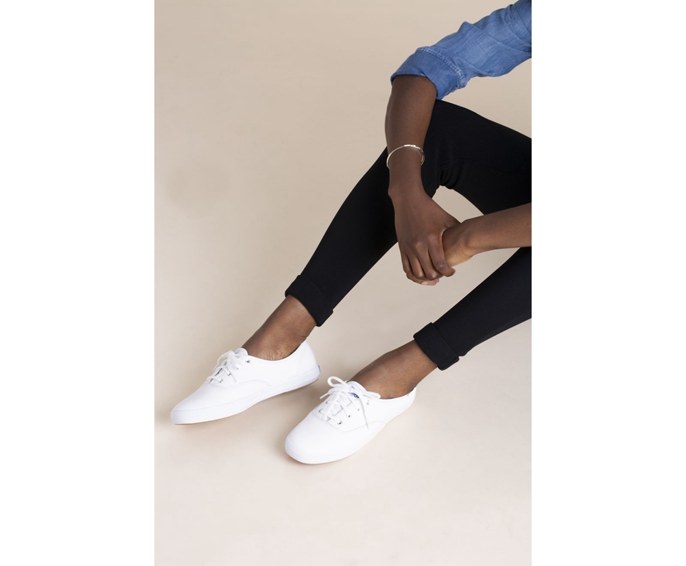 Keds Sneaker Damen Weiß - Champion Originals Leder - OZA-075269